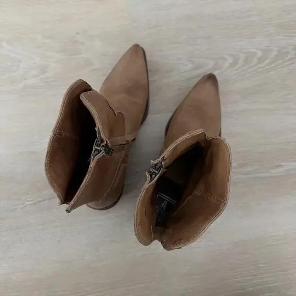 Women’s FRYE Leather Zip Up Western Booties Brown Size 6 - Picture 10 of 11